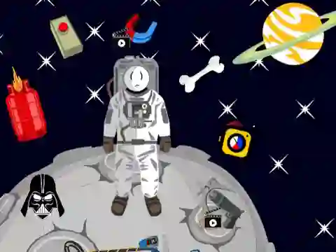 Гульня Stickman in Space онлайн