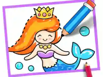 Гульня Toddler Drawing: Mermaid онлайн