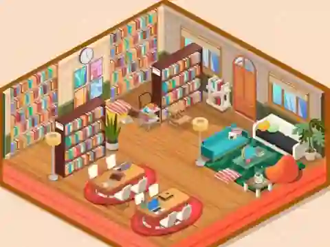 Гульня Decor: My Library онлайн