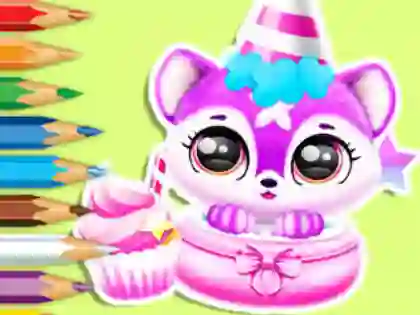 Гульня Coloring Book: Baby Fluff's Birthday онлайн