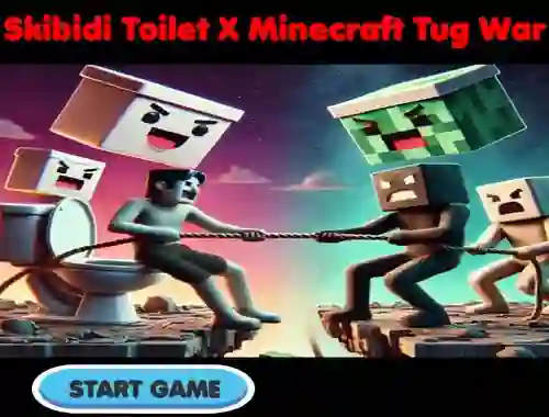 Гульня Skibidi Toilet X Minecraft Tug War онлайн