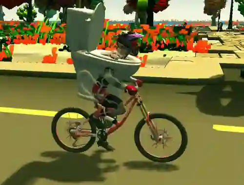 Гульня Skibidi Toilet Bike Riding онлайн