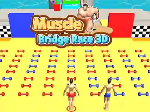 Гульня Muscle Bridge Race 3D онлайн