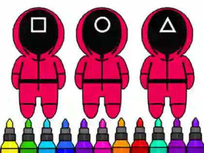 Гульня Coloring Book: Squid Game Mask онлайн