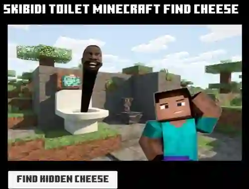 Гульня Skibidi Toilet Minecraft Find Cheese онлайн