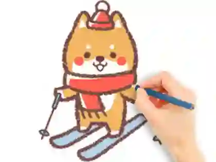 Гульня Coloring Book: Skiing Puppy онлайн