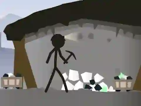 Гульня Stickman Mining Simulator онлайн