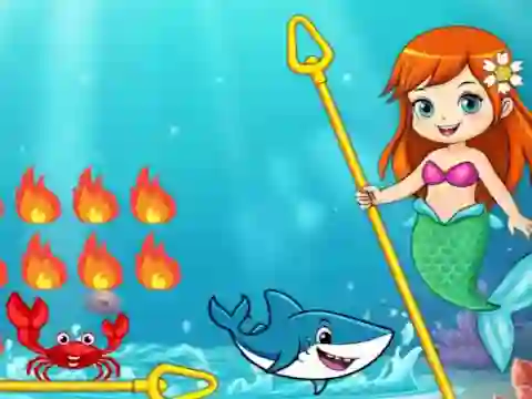 Гульня Princess vs Shark онлайн