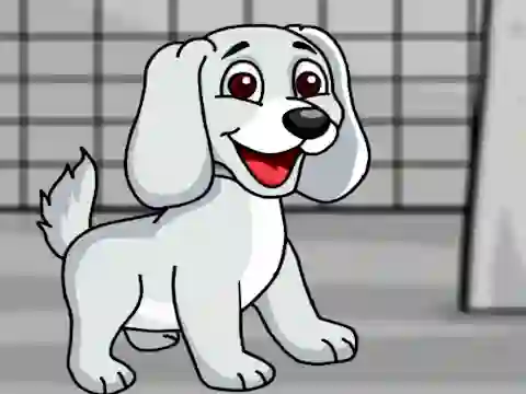 Гульня Rescue the White Puppy from Cage онлайн