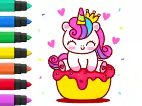 Гульня Coloring Book: Unicorn Cupcake онлайн