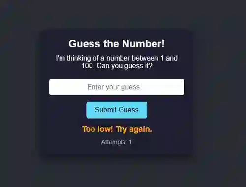 Гульня Number Guessing онлайн