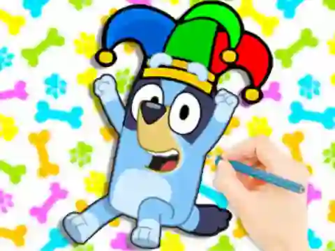 Гульня Coloring Book: Clown Bluey онлайн