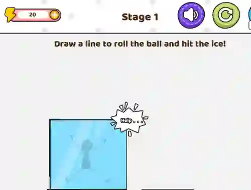 Гульня Save The Stick Draw Line онлайн