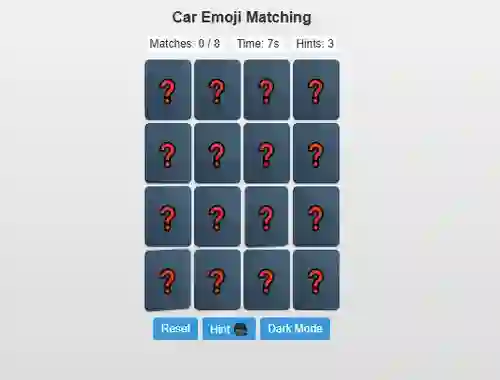 Гульня Car Emoji Matching онлайн