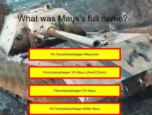 Гульня Tank Quiz: Maus онлайн