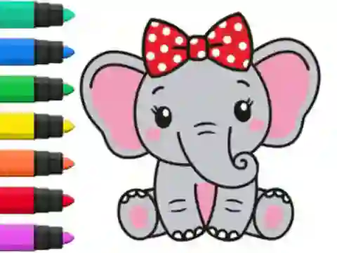Гульня Coloring Book: Elephant онлайн