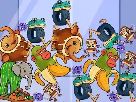 Гульня Italian Brainrot: Animals Merge Puzzle онлайн