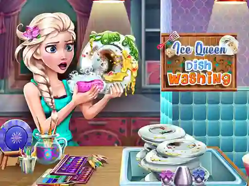 Гульня Ice Queen Dish Washing онлайн