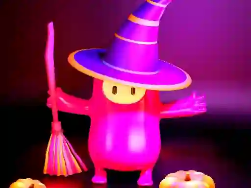 Гульня Fall Guys Halloween Puzzle онлайн
