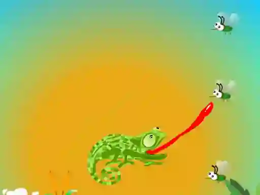 Гульня Chameleon Want Eat онлайн