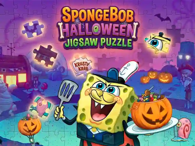 Гульня SpongeBob Halloween Jigsaw Puzzle онлайн
