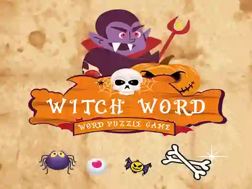 Гульня Witch Word Halloween Puzzel Game онлайн
