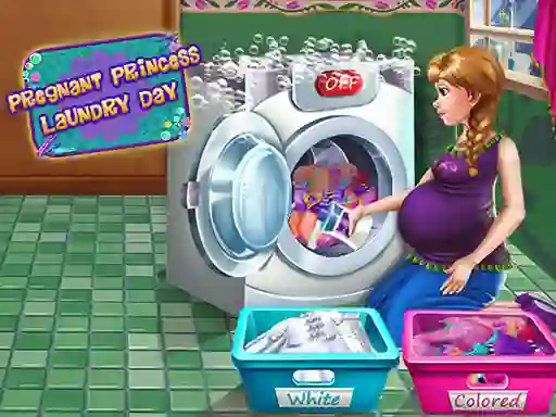 Гульня Pregnant Princess Laundry Day онлайн