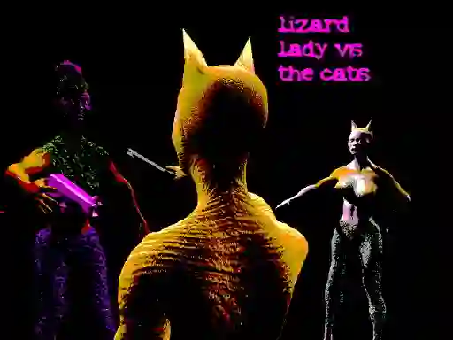 Гульня Lizard Lady Vs The Cats онлайн