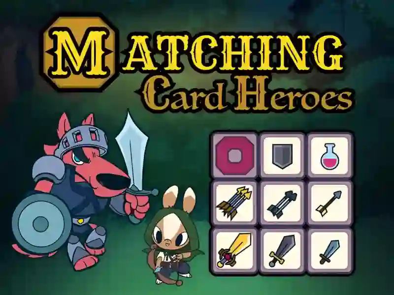 Гульня Matching Card Heroes онлайн