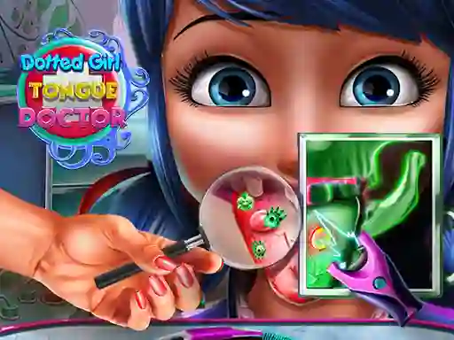 Гульня Dotted Girl Tongue Doctor онлайн