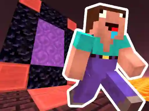 Гульня Noob Steve Nether онлайн