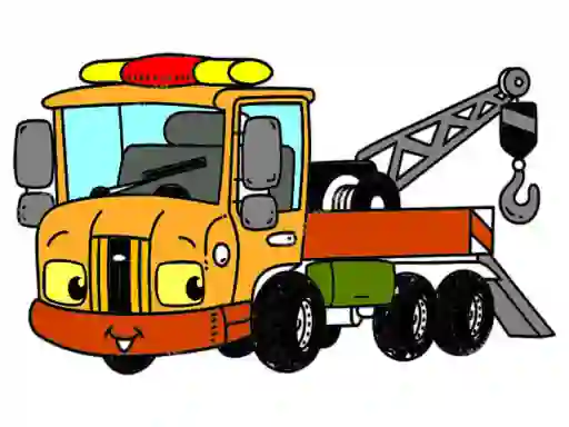 Гульня Tow Trucks Coloring онлайн