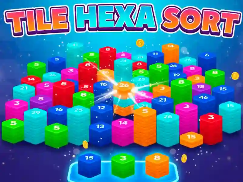 Гульня Tile Hexa Sort онлайн