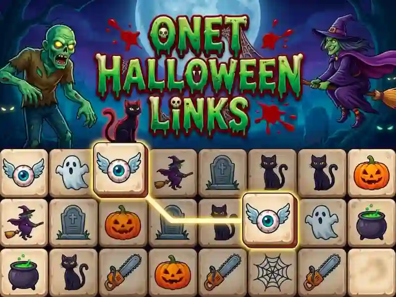 Гульня ONet Halloween Links онлайн