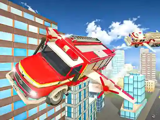 Гульня Flying Fire Truck Driving Sim онлайн