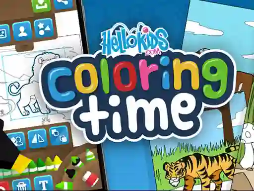 Гульня Hello kids Coloring Time онлайн
