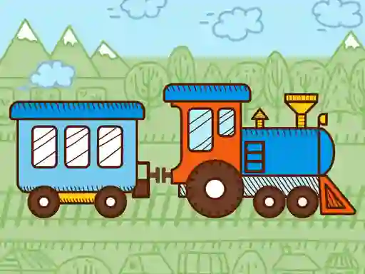 Гульня Trains For Kids Coloring онлайн