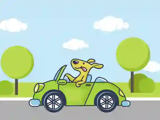 Гульня Animal Happy Drive Coloring онлайн