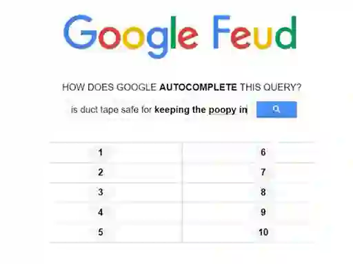 Гульня Google Feud онлайн