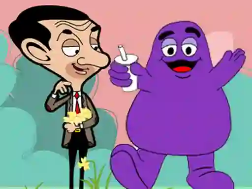 Гульня When Mr Bean meet Grimace онлайн