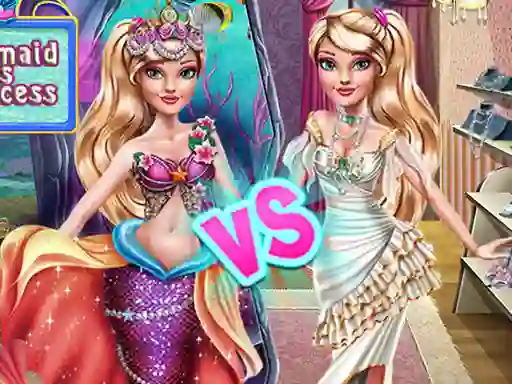 Гульня Ellie Mermaid vs Princess онлайн