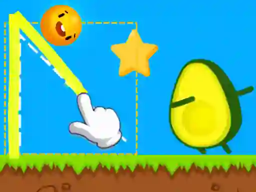 Гульня Where's My Avocado Draw Lines онлайн