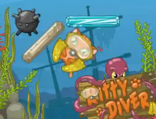 Гульня Kitty Diver онлайн