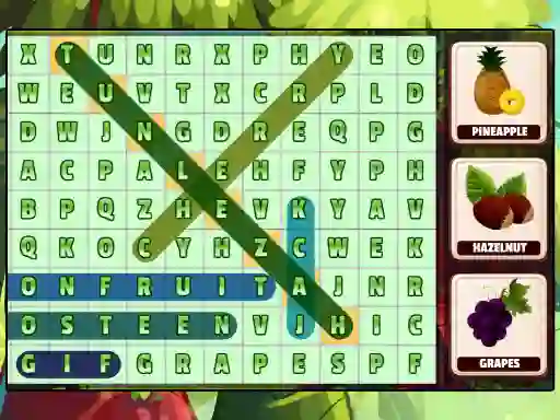 Гульня Word Search Fruits онлайн
