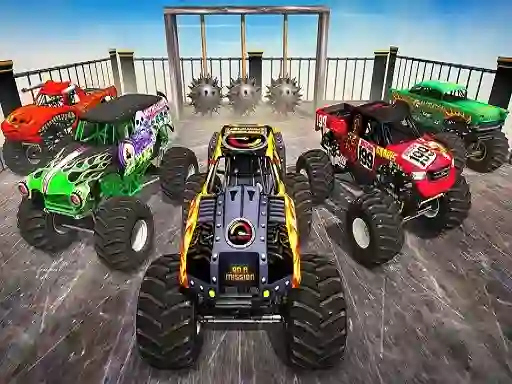 Гульня Monster Truck Impossible Stunt Track онлайн