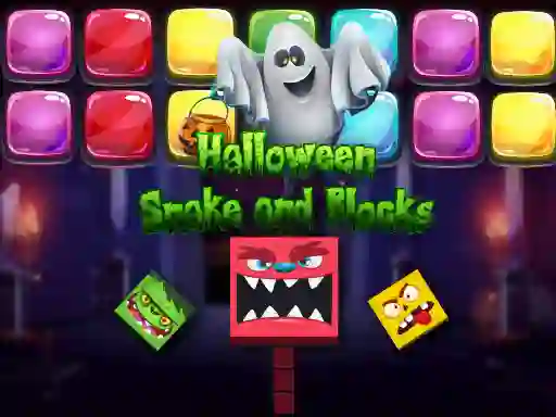 Гульня Halloween Snake and Blocks онлайн
