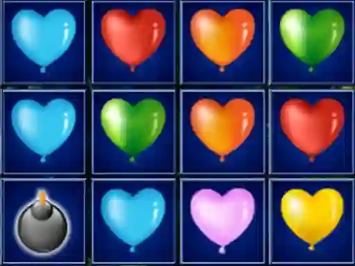 Гульня Heart Balloons Block Collapse онлайн