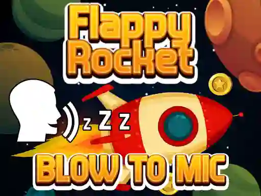 Гульня Flappy Rocket With Blowing онлайн
