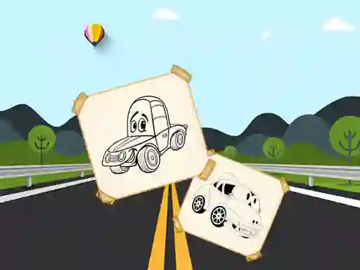Гульня Funny Cars For Kids Coloring онлайн