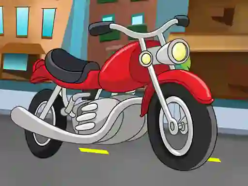 Гульня Cartoon Motorbike Jigsaw онлайн